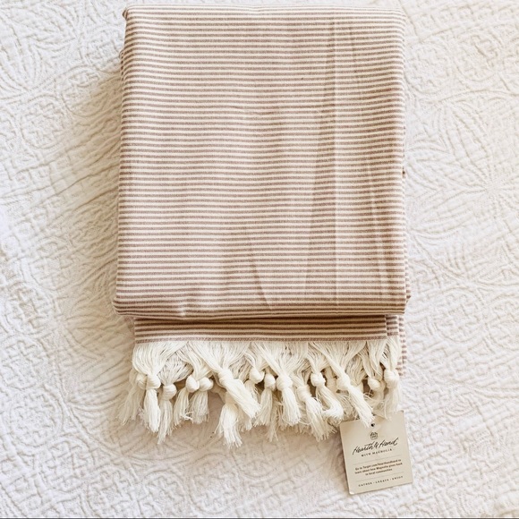 SHOWER CURTAIN Stripes tassels Magnolia Cotton